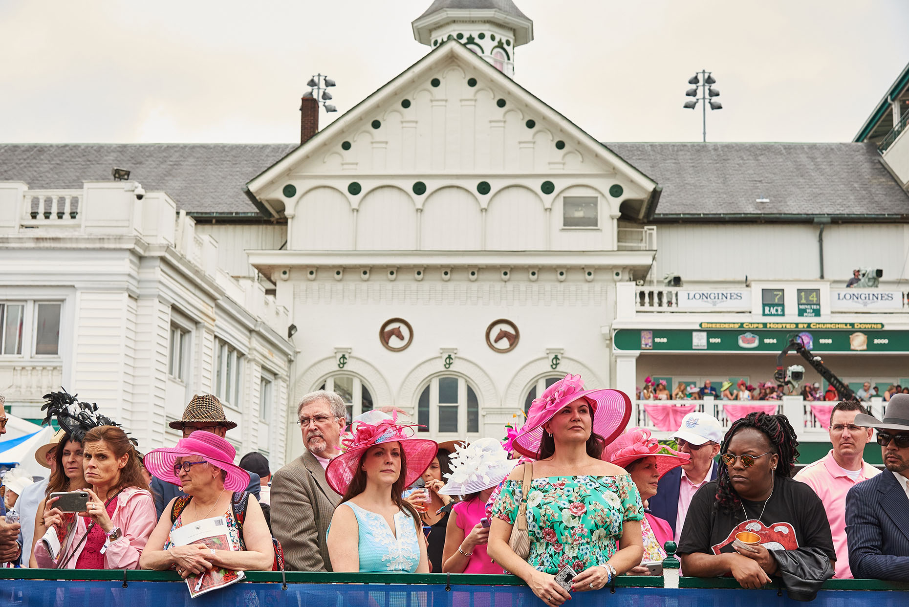 A host of onlookers at the Kentucky Derby, Churchill Downs.